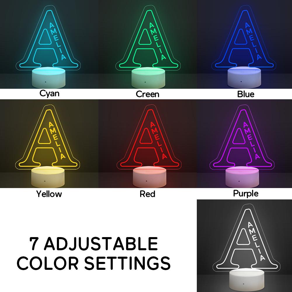 Custom LED Engraved Name Lamp Personalised LED Night Light Decorative Lamp