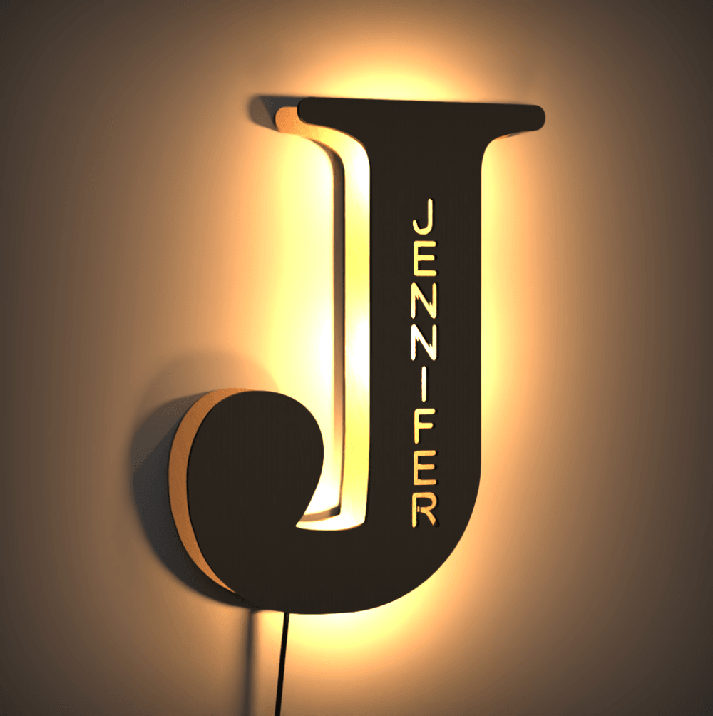 Personalised Night Lamp Letter Wall Light Bedroom Decor Light Corridor Light