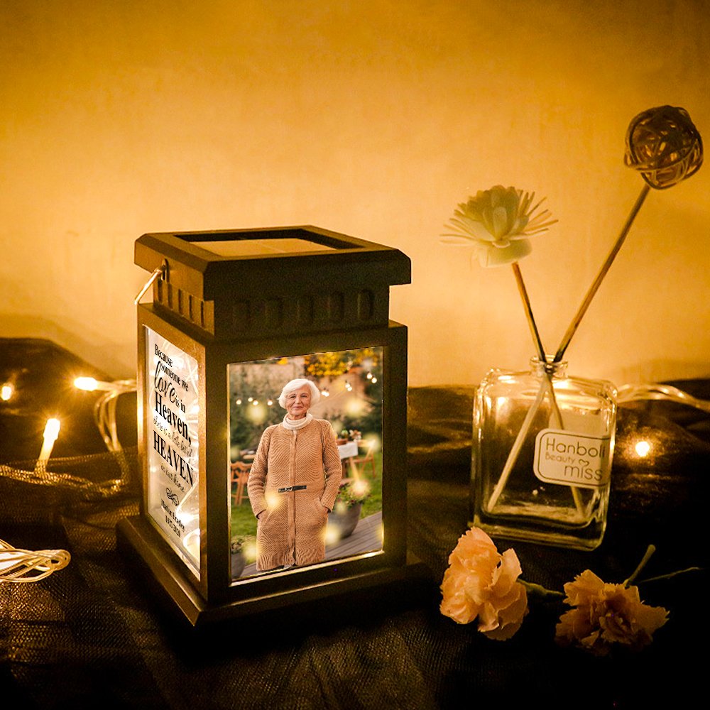 Personalized Photo Lantern Lamp Memorial Led Light Sympathy Gift For Mum
