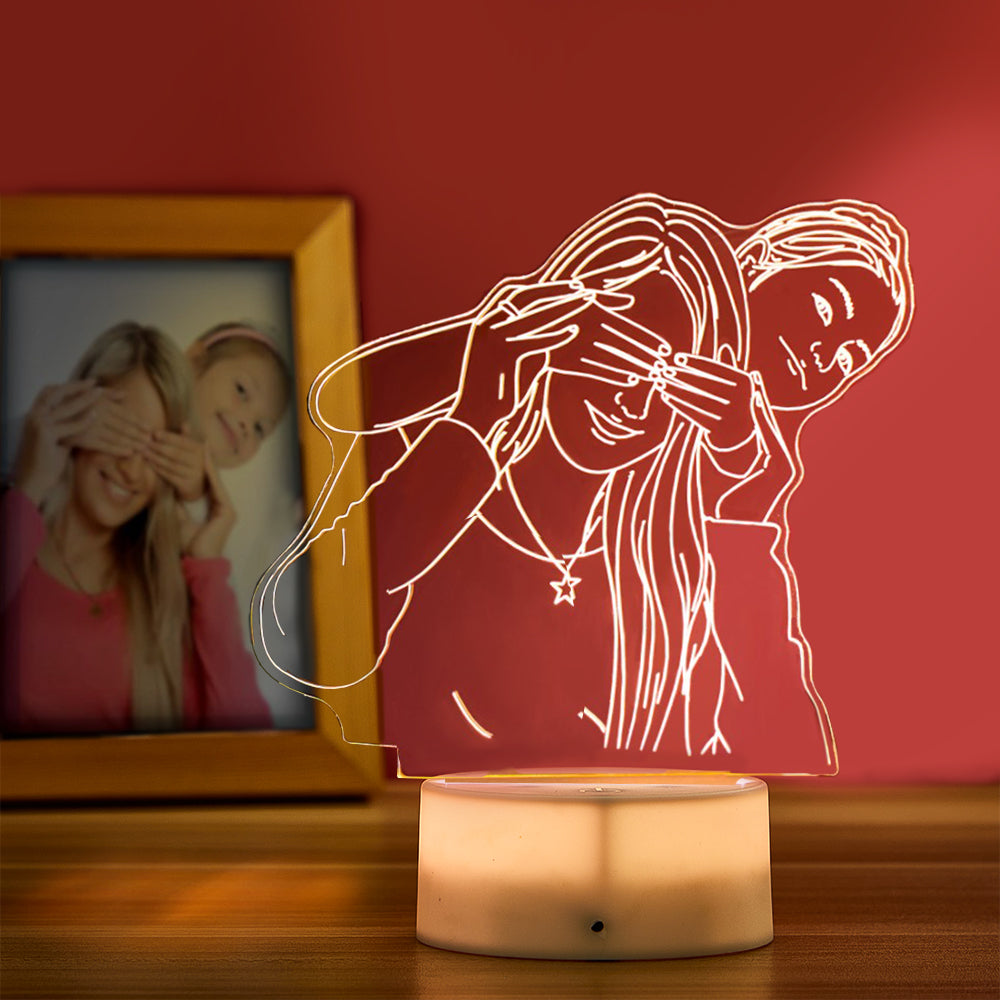 Custom 3D Photo LED light Home Decoration Lamp With Engraved Portrait Christmas Gifts Night Light