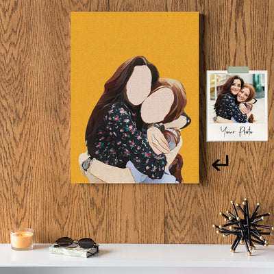 Personalised Custom Wall Art  Minimalistic Faceless Portrait Gifts for Friends Bestie