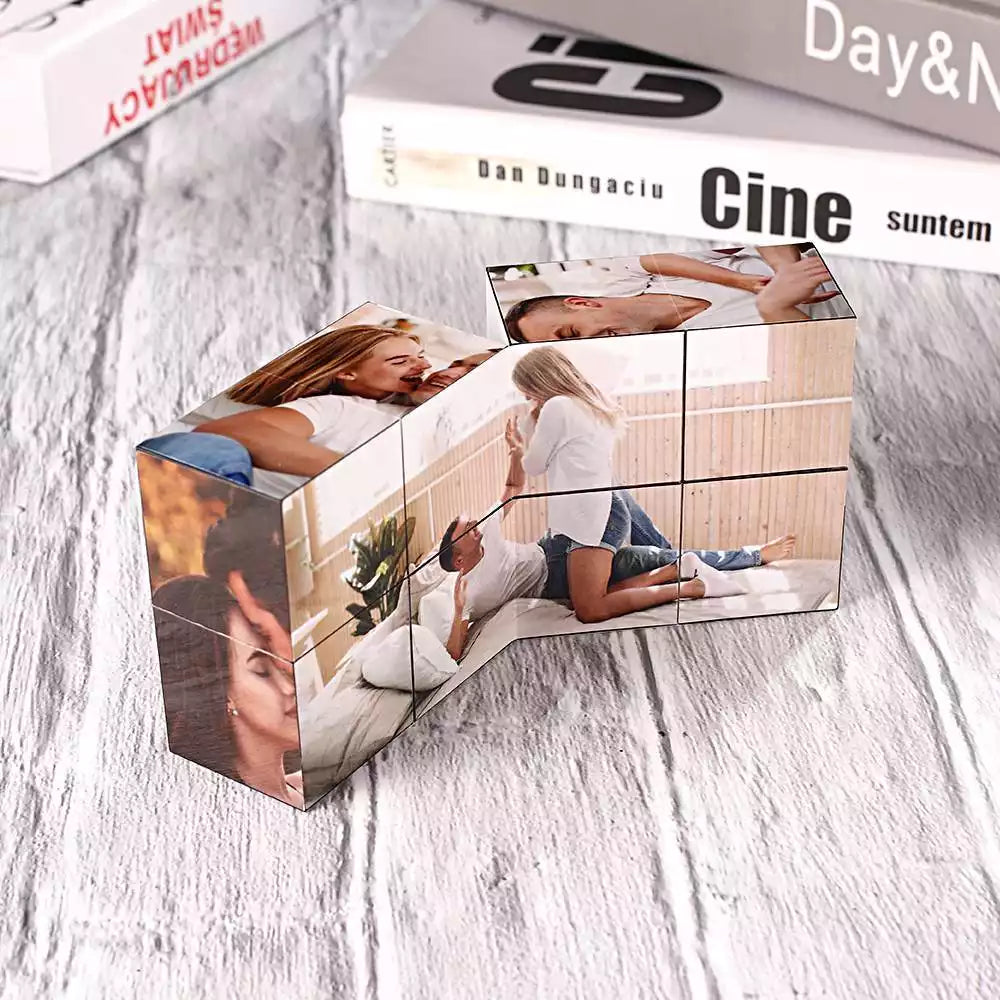 Custom Photo Cube Custom Magic Folding Photo Rubic's Cube Gifts For Lover To Say Love You