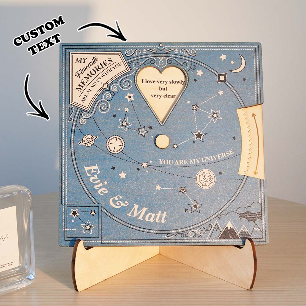 Custom Engraved Rotating Gear Decor Romantic Memorial Gift For Couples