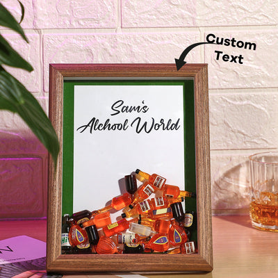 Custom Text Hollow Frame With Wine Bottles Inside Creative Gifts For Men - photomoonlampuk
