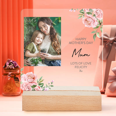 Custom Acrylic Flower Plaque Mother's Day Gift Personalised Photo Home Decor
