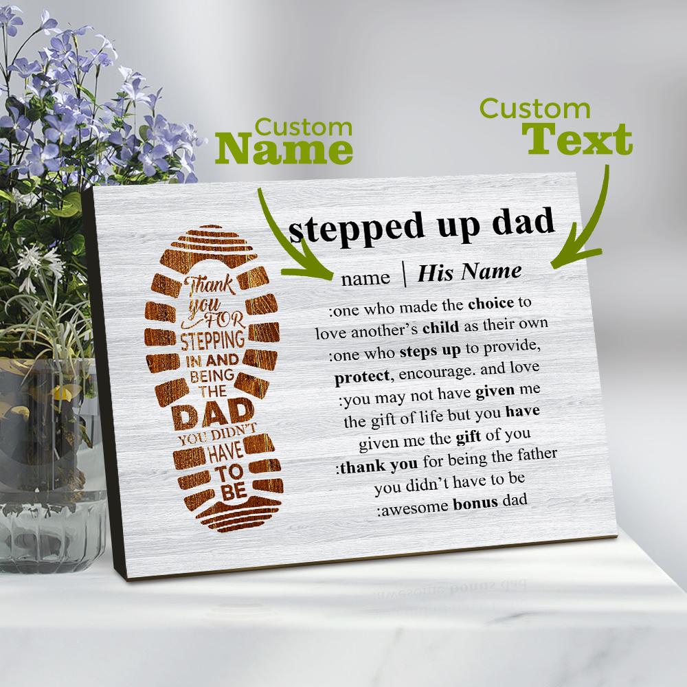 Gift for Dad Custom Stepped Up Dad Frame Father's Day