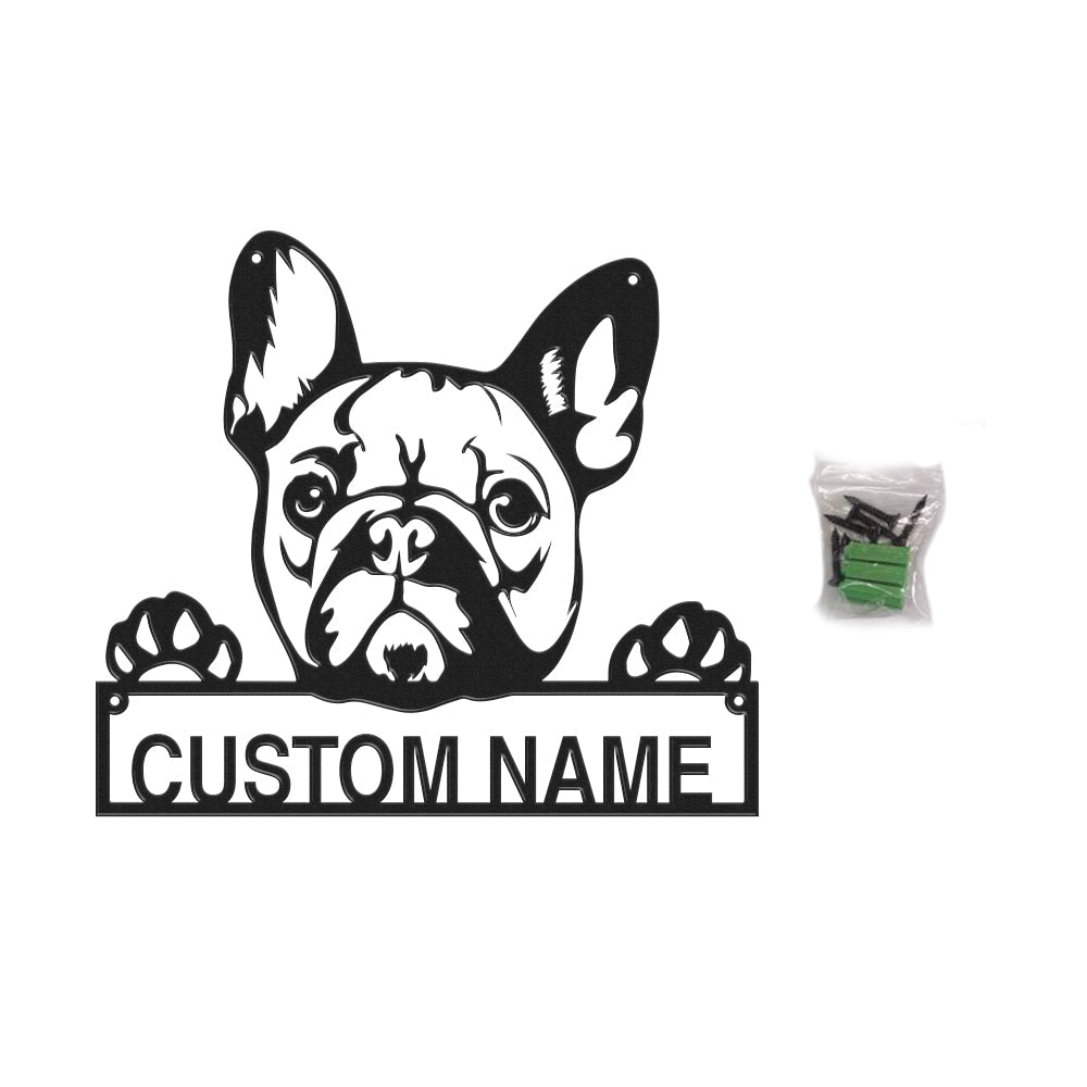 Custom French Bulldog Signs LED Lights Metal Wall Art Home Decor Gift for Pet Lover