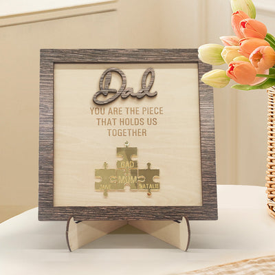 Personalized Dad Puzzle Plaque You Are the Piece That Holds Us Together Father's Day Gift - photomoonlampuk