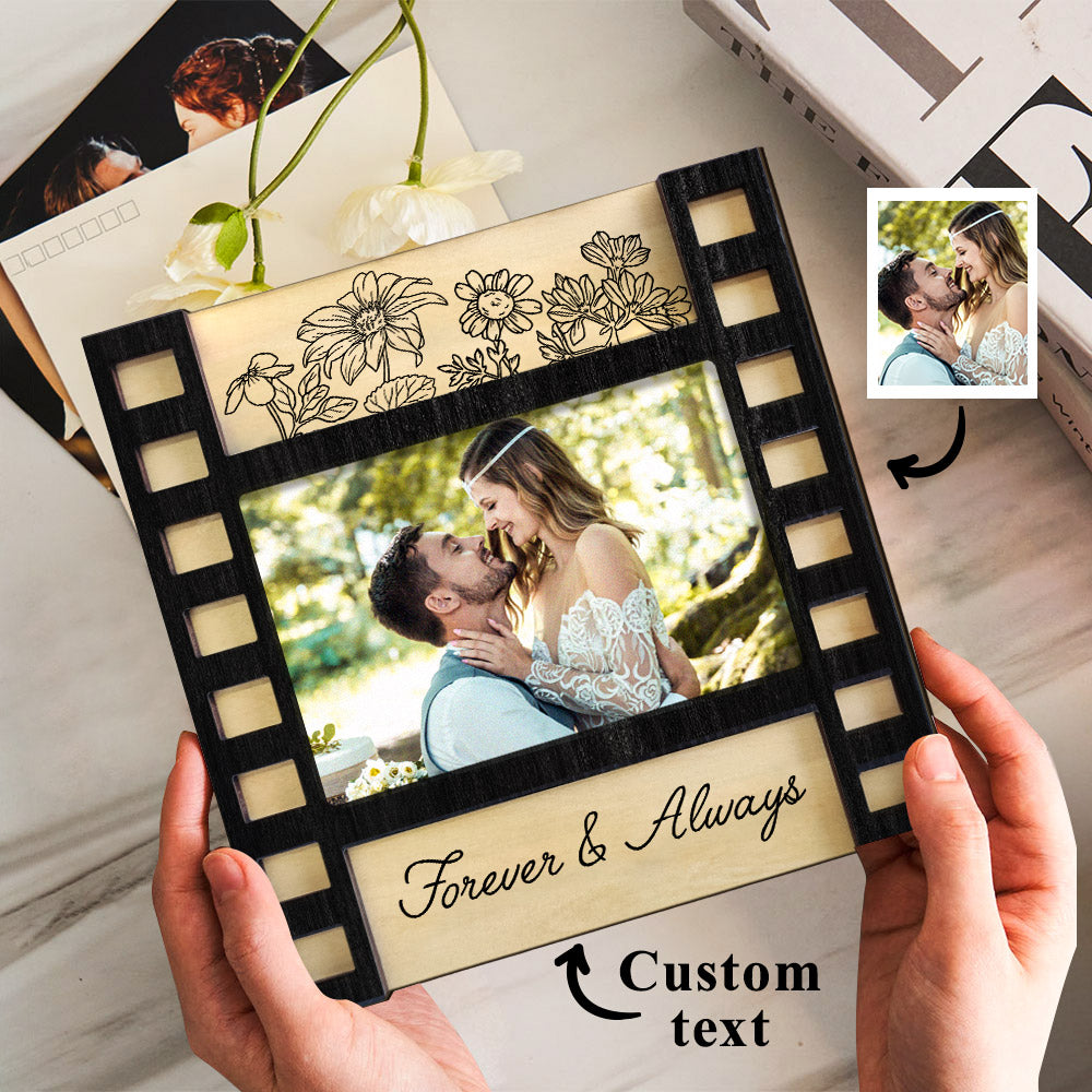 Personalized Wedding Photo Film Sign Frame Custom Engraved Wedding Decor Gift for Couples
