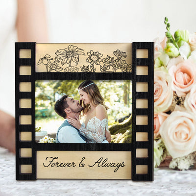 Personalized Wedding Photo Film Sign Frame Custom Engraved Wedding Decor Gift for Couples - photomoonlampuk