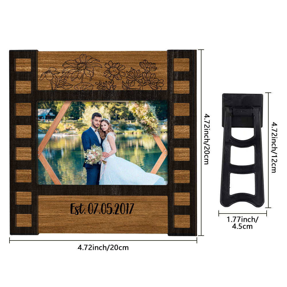 Personalized Wedding Photo Film Sign Frame Custom Engraved Wedding Decor Gift for Couples