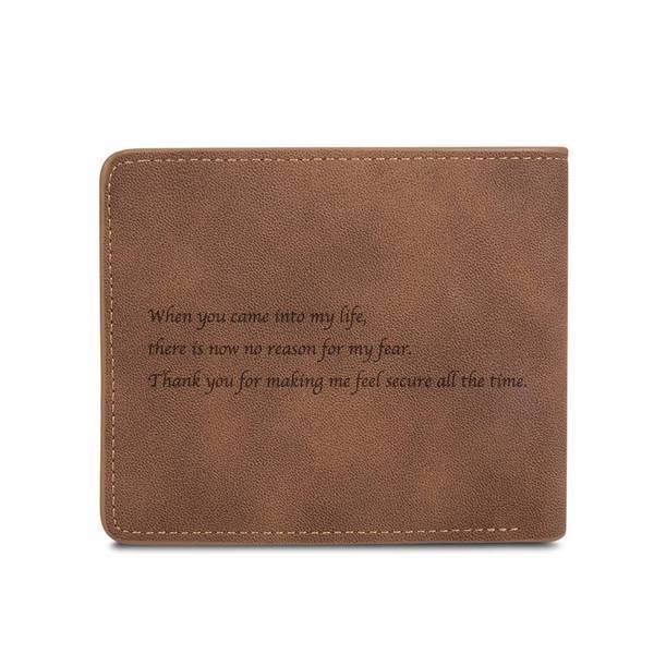 Gift for Dad Custom Biffold Short Photo Wallet Personalised Photo & Text Wallet