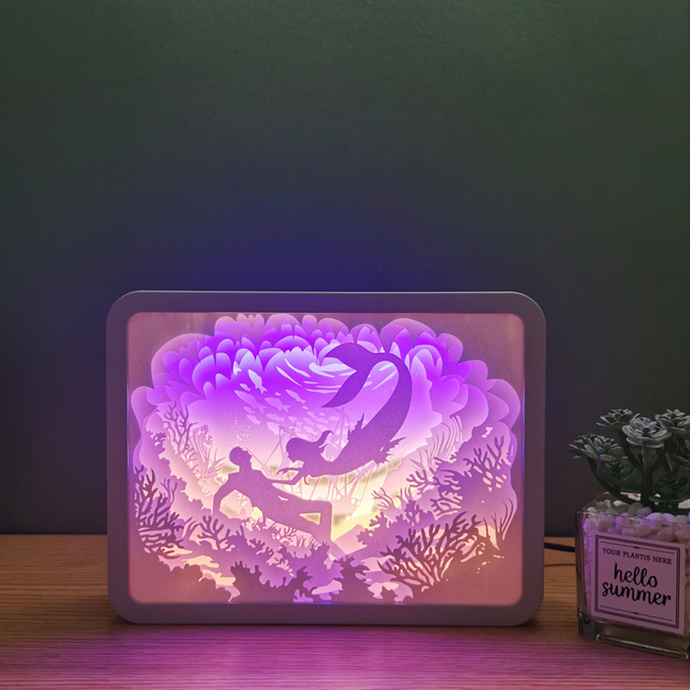 Paper Cutting Light Paper 3D Sculptures Lamp Disney Princesses Gift For Girl