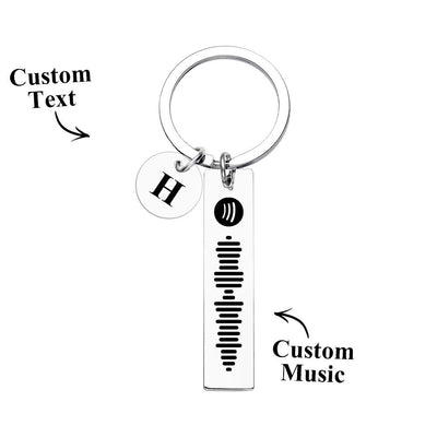 Scannable Spotify Code Keychain With Engraved Circle Pendant Custom Music Song Keychain Gift - photomoonlampuk