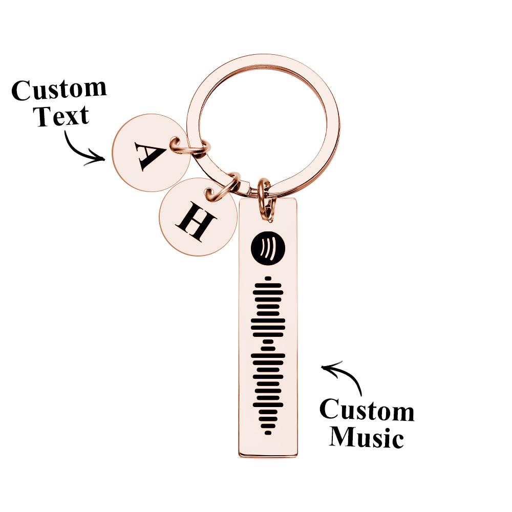 Scannable Spotify Code Keychain With Engraved Circle Pendant Custom Music Song Keychain Gift