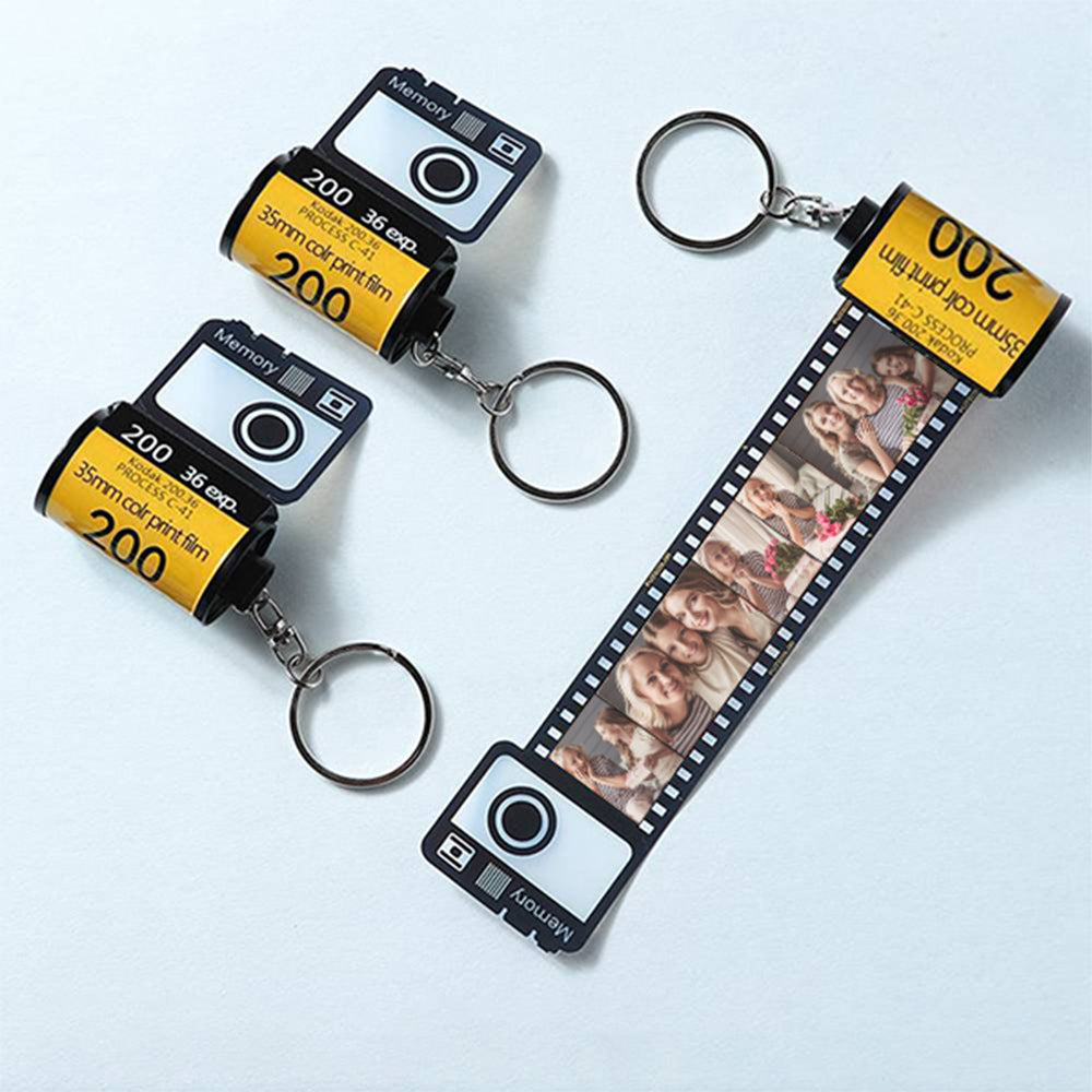 Custom Camera Film Roll Keychain Colorful Camera Roll Keyring