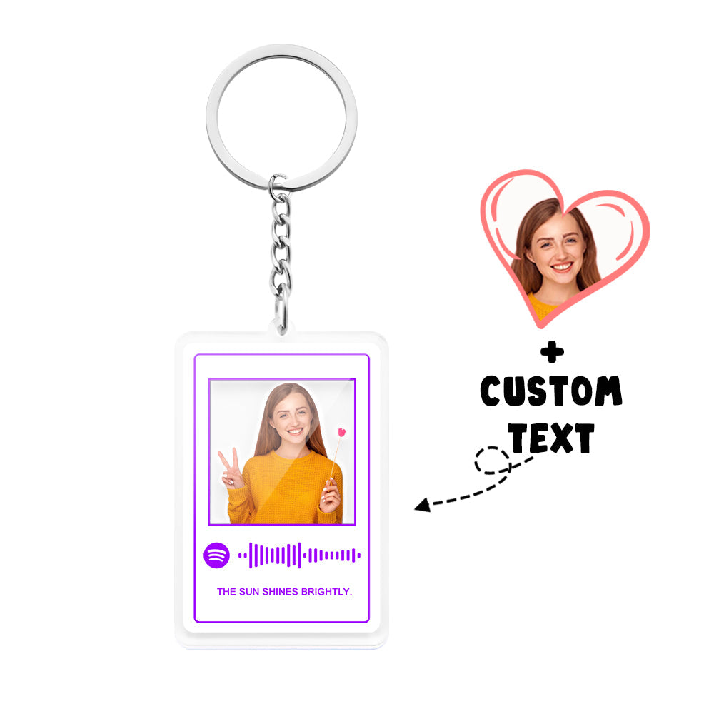 Scannable Custom Photo Spotify Code Keychain Acrylic Music Plaque Romantic Gifts