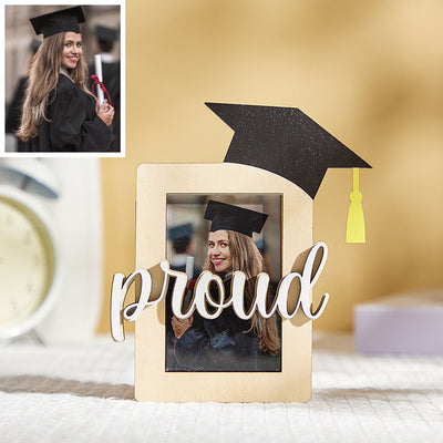 Custom Graduate Photo Card Holder Personalized Wooden Acrylic Picture Commemorative Graduation Gift - photomoonlampuk