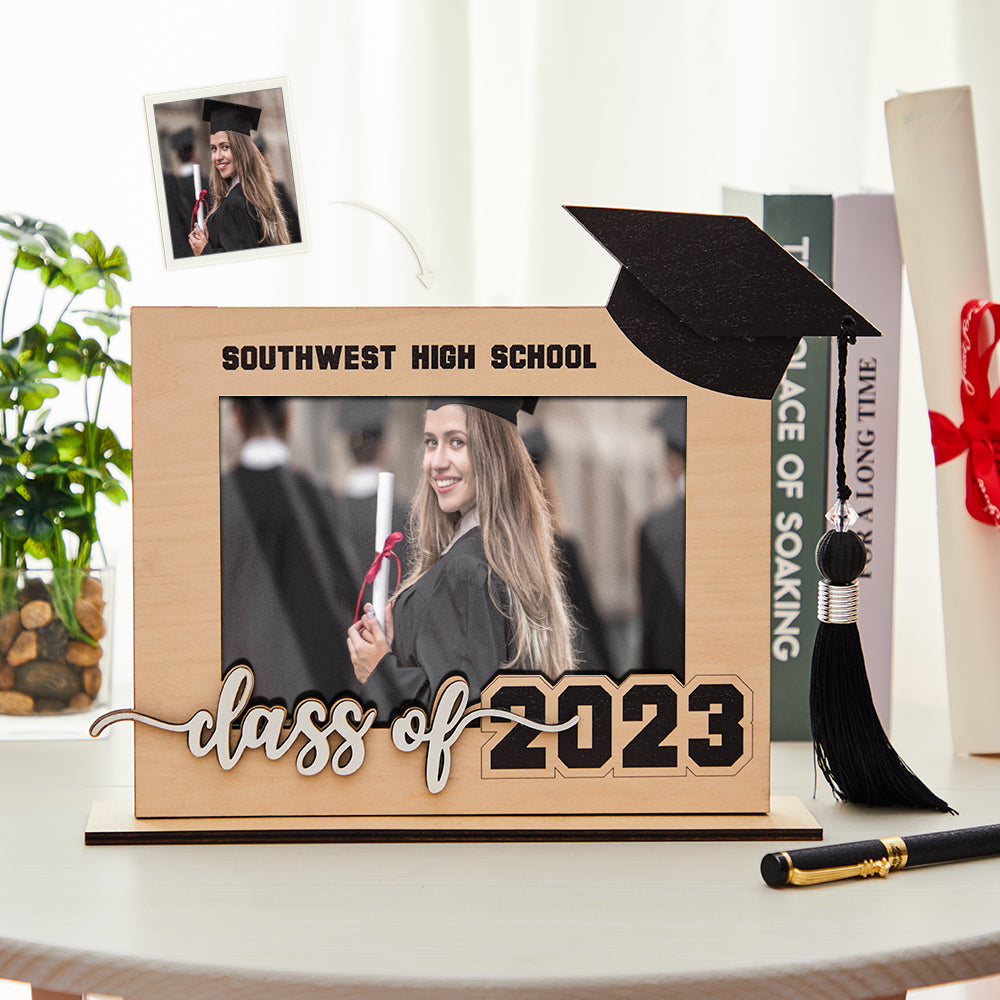 Custom Graduate Photo Frame Personalized Class School Wooden Frame Graduation Gift