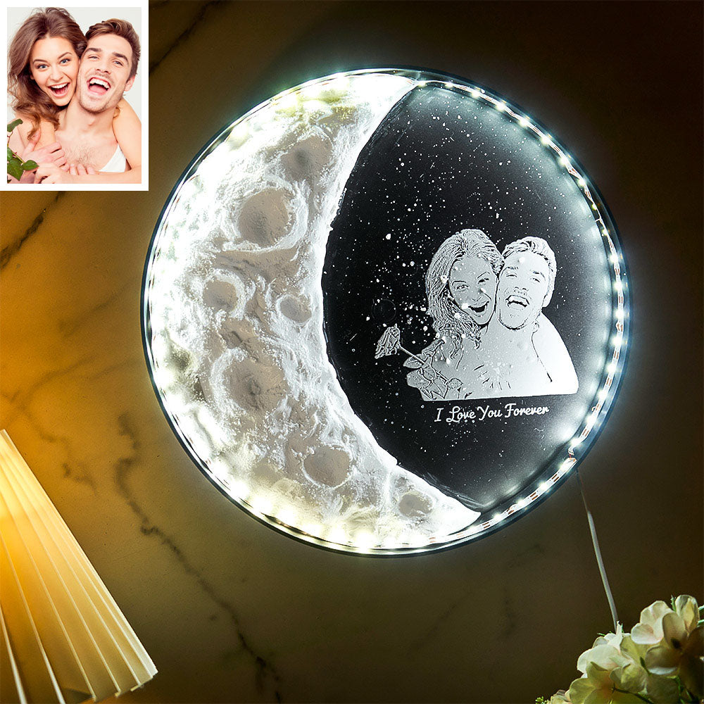 Personalized Photo Moon Lamp With Text DIY Clay Color Paint Night Light For Couples