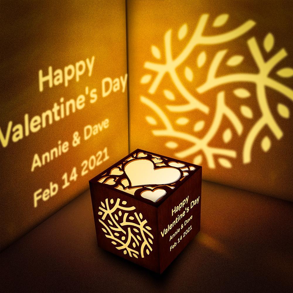 Personalised Text Lantern Box Custom Projection Light Best Girlfriend Gifts