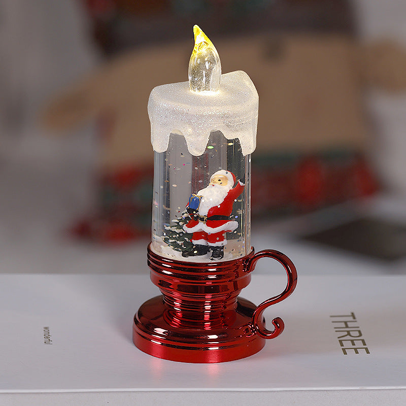 Christmas Flameless Candle Light Simulation Flame Santa Claus for Christmas Party Home Outdoor Decoration