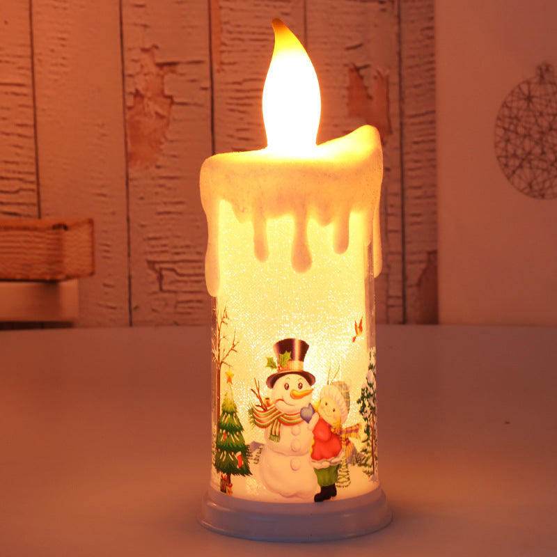 LED Simulation Christmas Flame Candle Santa Claus Snowman Candle Dinners Decoration Night Light