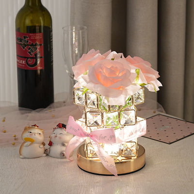 Romantic Rose Night Light Cube Flower Lamp Gifts for Lover - photomoonlampuk