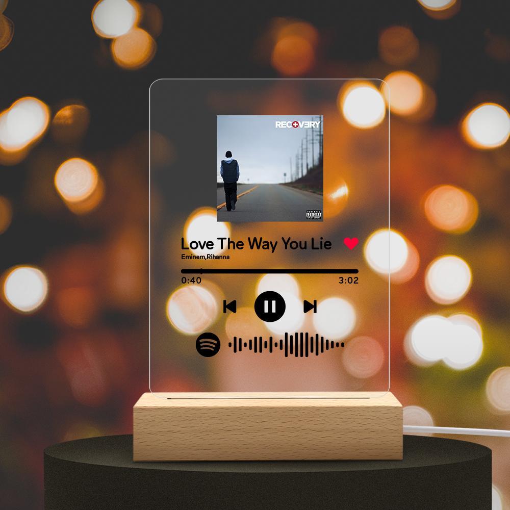 Spotify Acrylic Glass- Custom Spotify Code Music Plaque Night Light(5.9in x 7.7in)