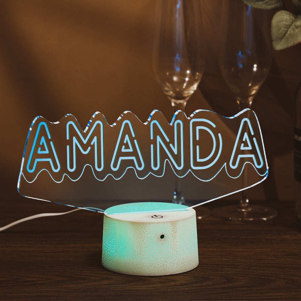 Custom Name Letter Night Light With Base and Remote Control Desk Decoration