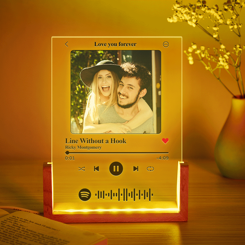 Spotify Code Colorful Photo Night Light Scannable Music Plaque Lamp Valentine's Day Gifts