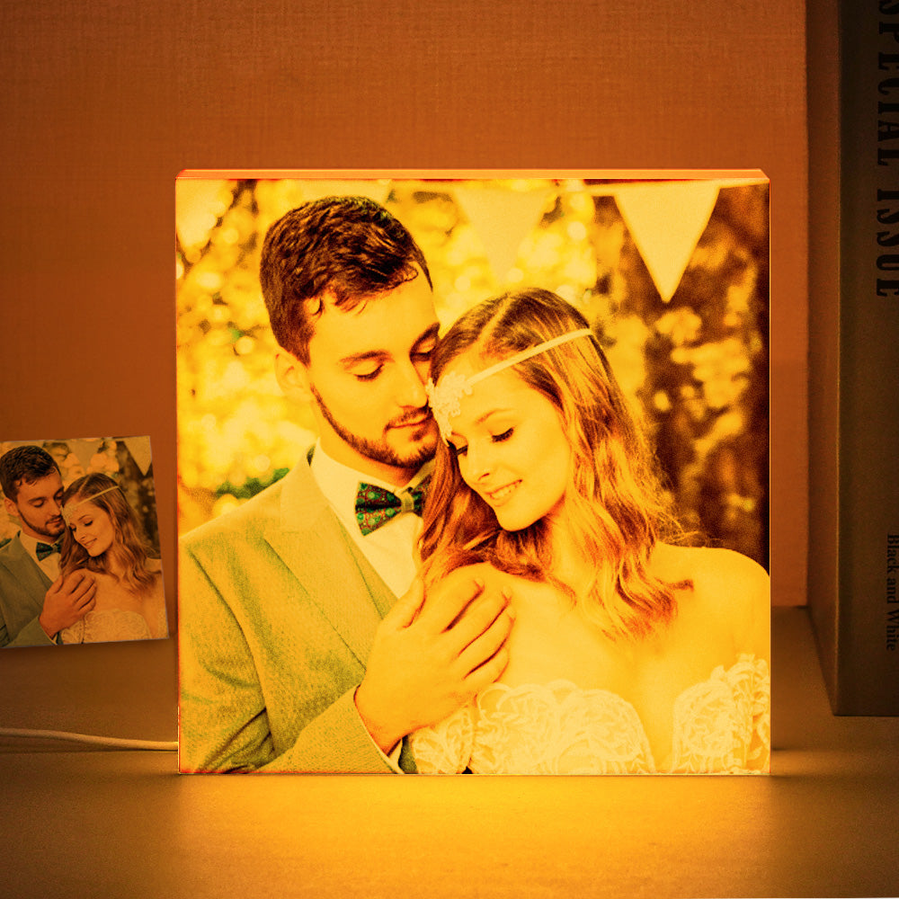 Custom Photo Acrylic Night Light Personalized Engraved Lamp Room Decor Gifts For Couples