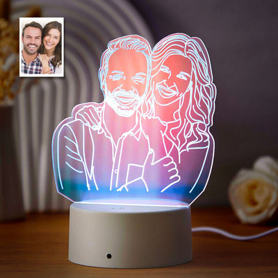 Custom Photo Transparent Gradient Color Acrylic Lamp LED Colorful Night Light  Home Decoration For Her - photomoonlampuk
