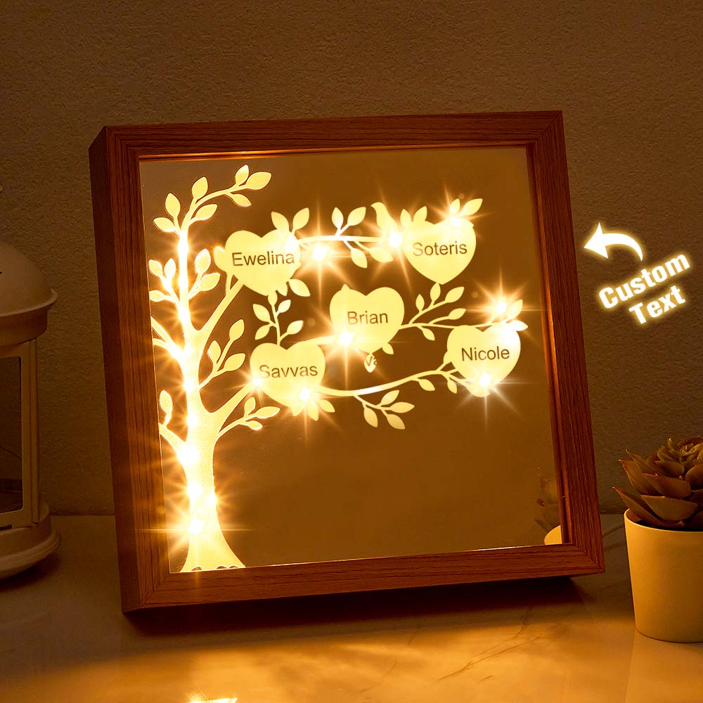 Personalized Name Family Tree Mirror NIght Light Freestanding Home Decor Gifts For Mom
