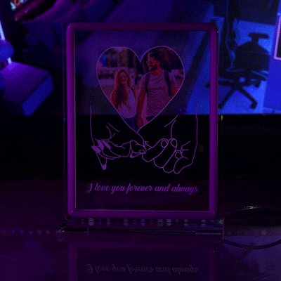 Personalized Photo Neon Sign Night Light Love Heart Custom Text Hand In Hand Plaque Lamp Valentine Gifts - photomoonlampuk