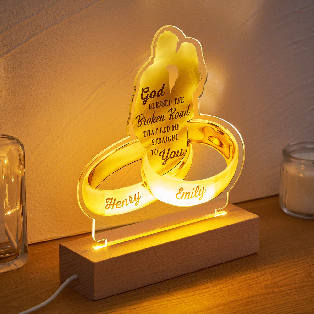 Custom Couple Names Acrylic Lamp Home Decor Anniversary Gifts