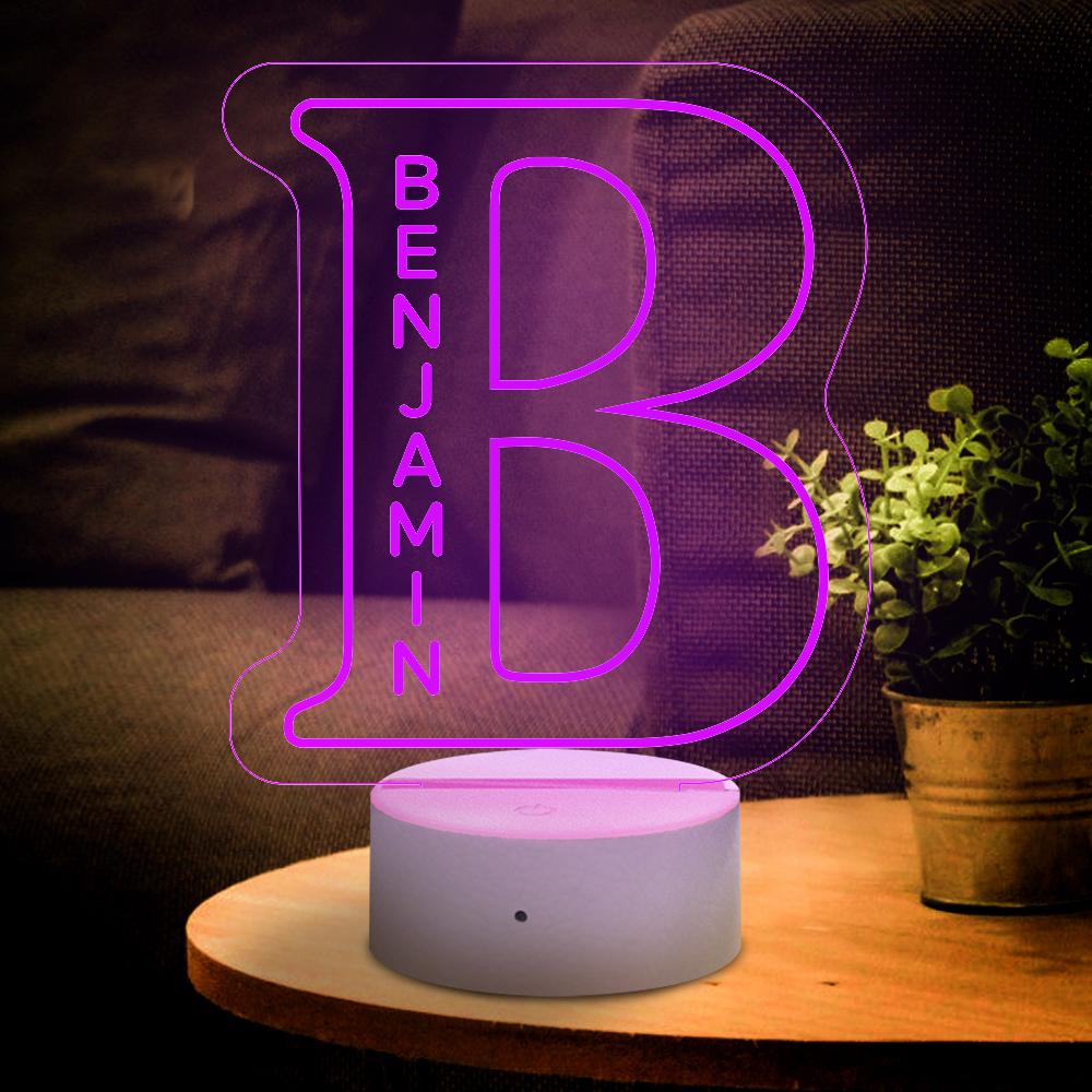 Gift for Employee Appreciation Gifts Personalised LED Night Light 26 Letter Lamps Bedroom Home Decoration Custom LED Engraved Lamp