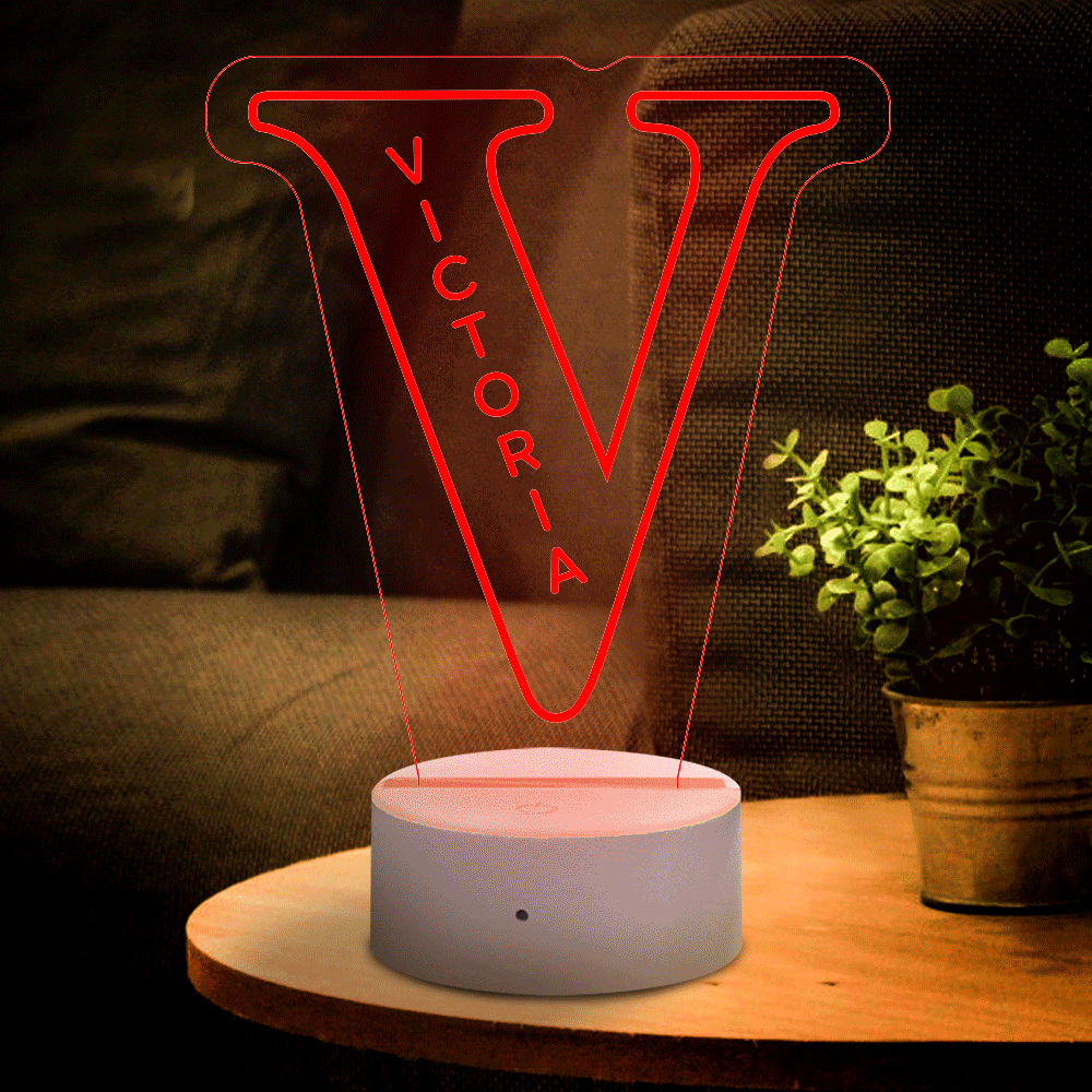 Personalised Alphabet Letter LED Light Night Lamp Birthday Gift Valentine's Gift Custom LED Engraved Lamp