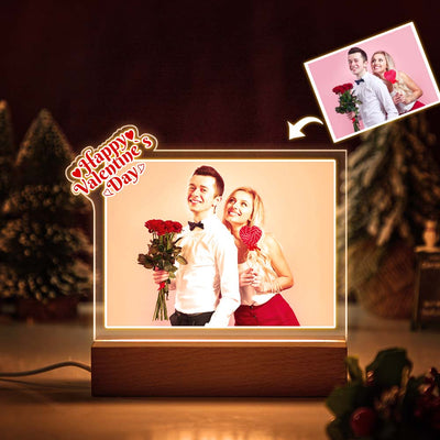 Custom Chirstmas LED Night Light Custom Photo Frame Best Plaque Gift For Couple