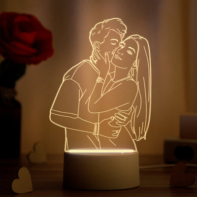 Personalised 3D Photo LED light Home Decoration Lamp With Engraved Portrait Best Gifts Night Light Valentine's Gift