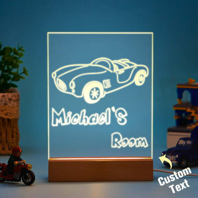 Lamp Car Personalized Name Decoration Room Bebe Gift Birth Customizable Night Light Child Theme Truck Car