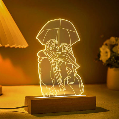 Personalised 3D Photo Night Light Custom Lamp 7 Colors Acrylic Night Light Anniversary Gifts - photomoonlampuk