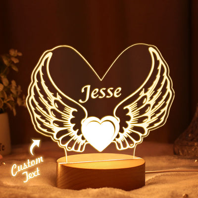 Angel Wings Night Light Bridesmaid Gifts Custom Name Engagement Fairy Lights