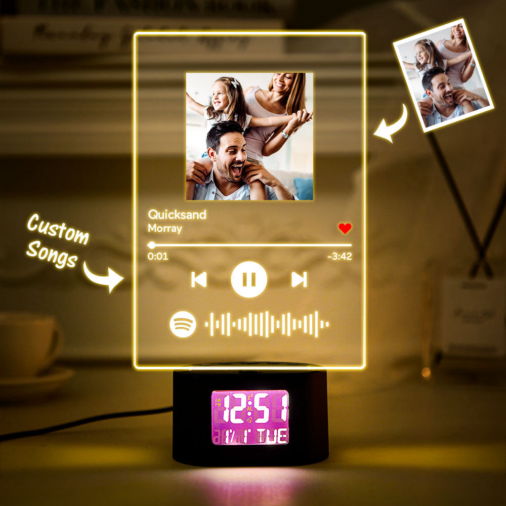 Customized Spotify LED Alarm Clock light lamp Custom Night Light Gift