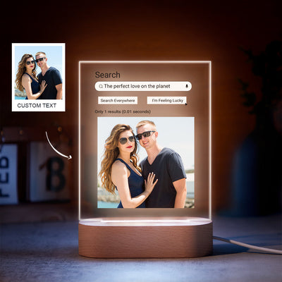 Custom Photo Google Search Colorful Lamp Acrylic 3D Printed Night Light Proposal Anniversary Day Gift - photomoonlampuk