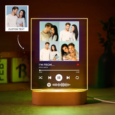 Custom Photos Scannable Spotify Code Lamp Acrylic Colorful Night Light Romantic Valentine's Day Gift - photomoonlampuk