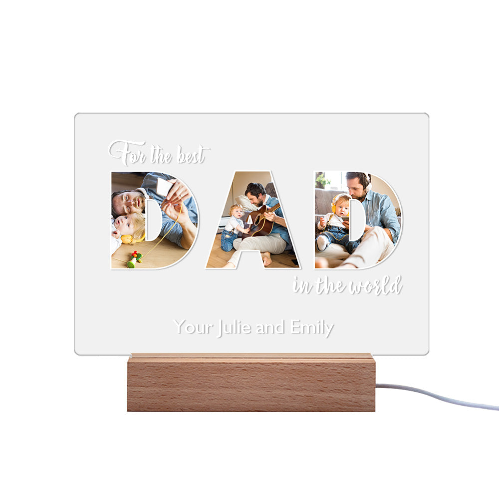 Custom Father's Day Night Light Personalized Photo Acrylic Lamp Gifts for Dad