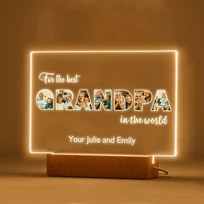Custom Night Light Personalized Photo Acrylic Lamp Father's Day Gifts for Grandpa - photomoonlampuk