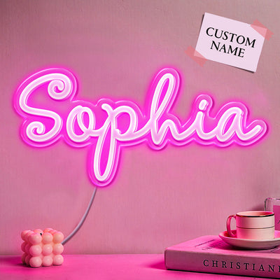 Personalized Name Neon Sign Custom Home Wall Decorations Light Sign Birthday Party Gift - photomoonlampuk