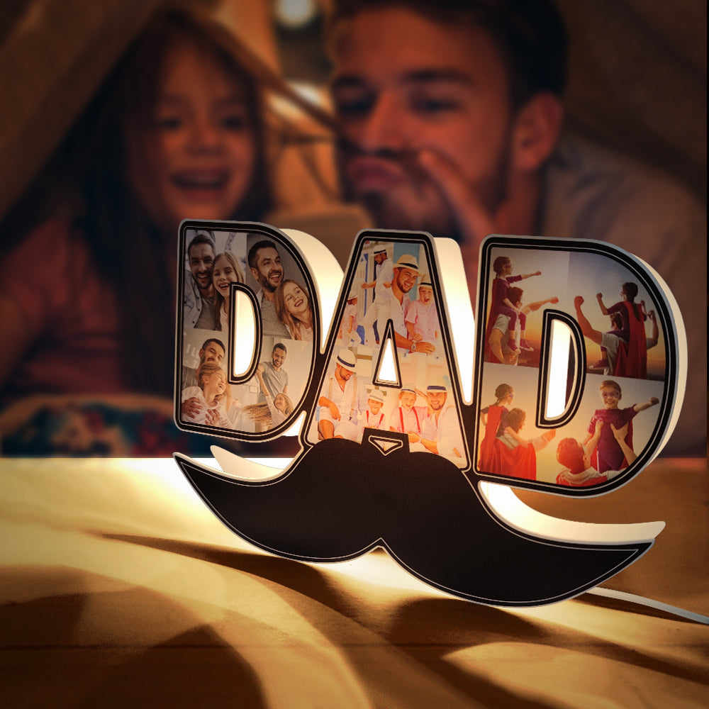 Custom Dad Light Personalized Photo Lamp Father's Day Gifts